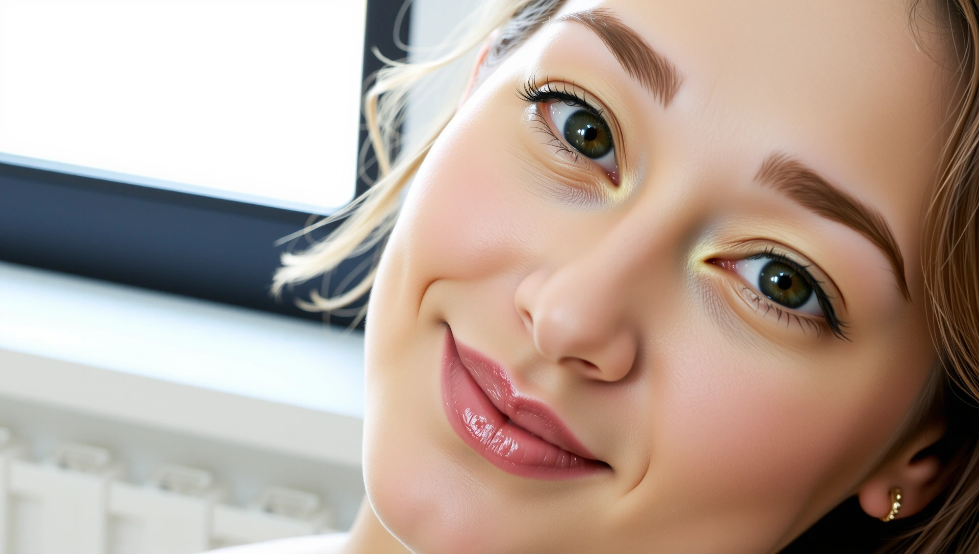 Radiant woman with glowing skin after rejuvenation treatment